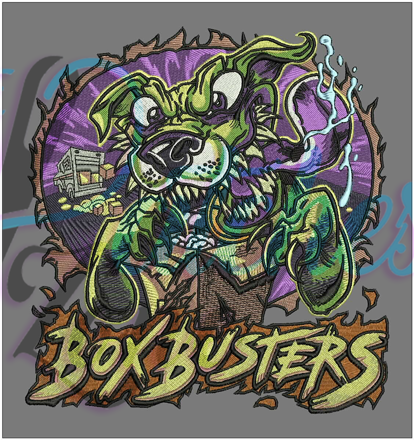 BOX BUSTERS Back logo sew after
